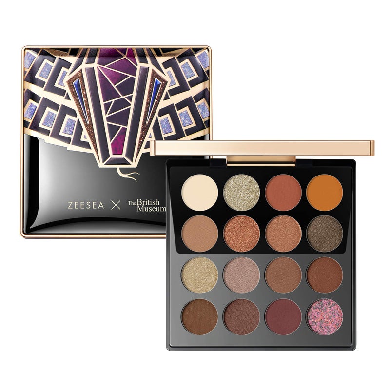 zeesea Egypt Eyeshadow Palette The British Museum Collection, Matte Shimmer Glitter Blendable High Pigmented 16 Shades Eye Makeup Palette (04# Cobra) - Image 1